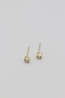 Gold renk mini kare taşlı küpe (4mm)