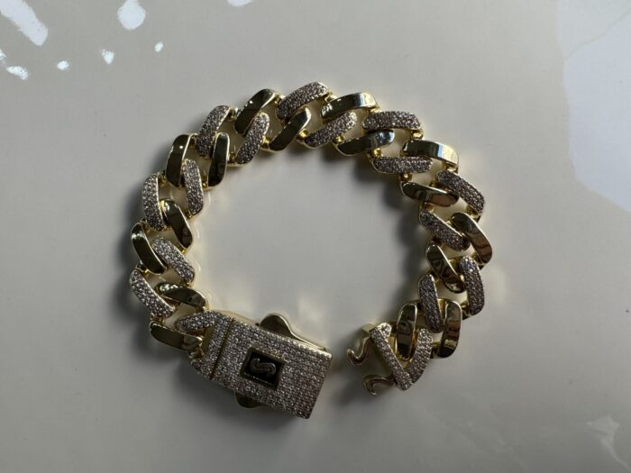 Gold kalın taş detaylı gurmet bileklik