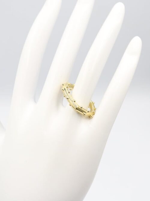 Gold renk mini top detaylı yüzük