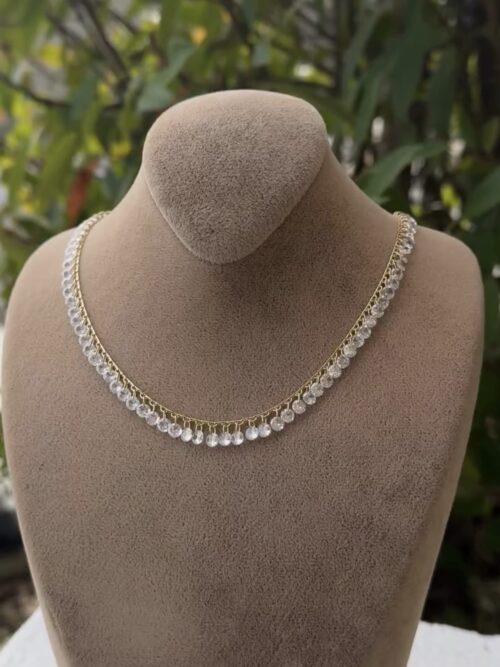 Gold renk mini taş sallantılı kolye