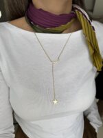 Gold renk ay yıldız kolye