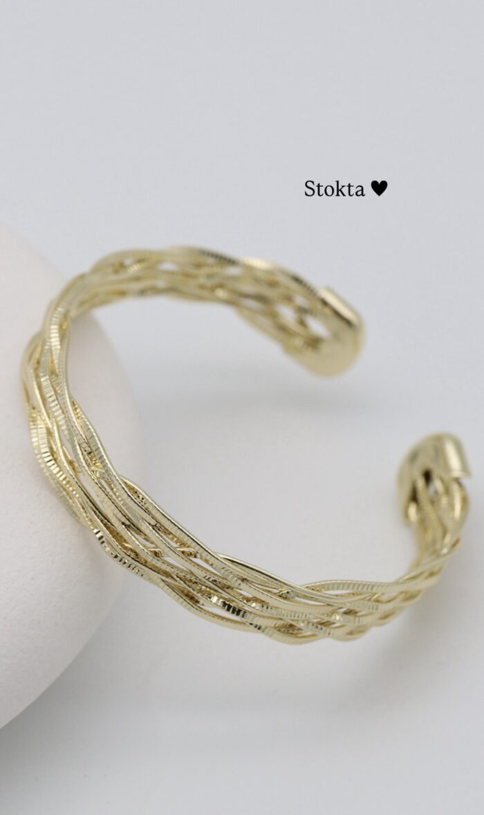 Gold desenli kelepçe bileklik