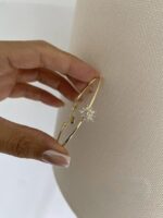 Gold renk ortası kartanesi kelepçe bileklik