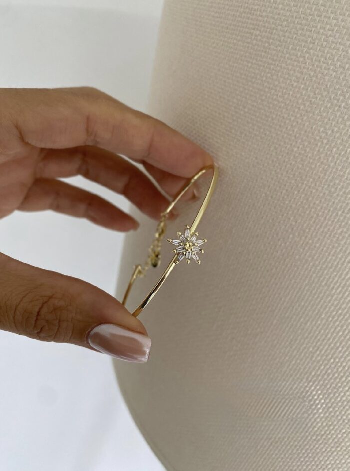 Gold renk ortası kartanesi kelepçe bileklik