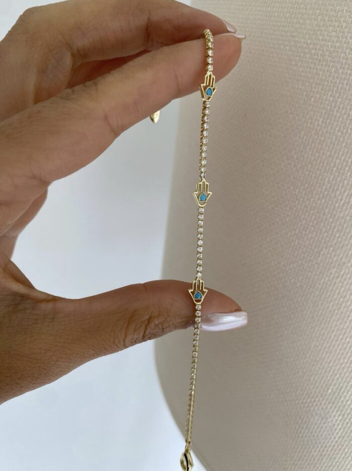 Gold renk su yolu fatma anaeli detaylı bileklik