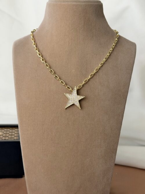 Gold renk yıldız uçlu kolye