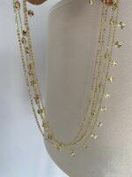 Gold renk zincirlerden oluşan çoklu kolye