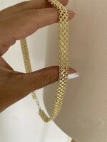 Gold renk hasır örgü kolye