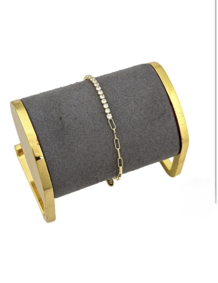 Gold renk yarı su yolu yarı zincir bileklik