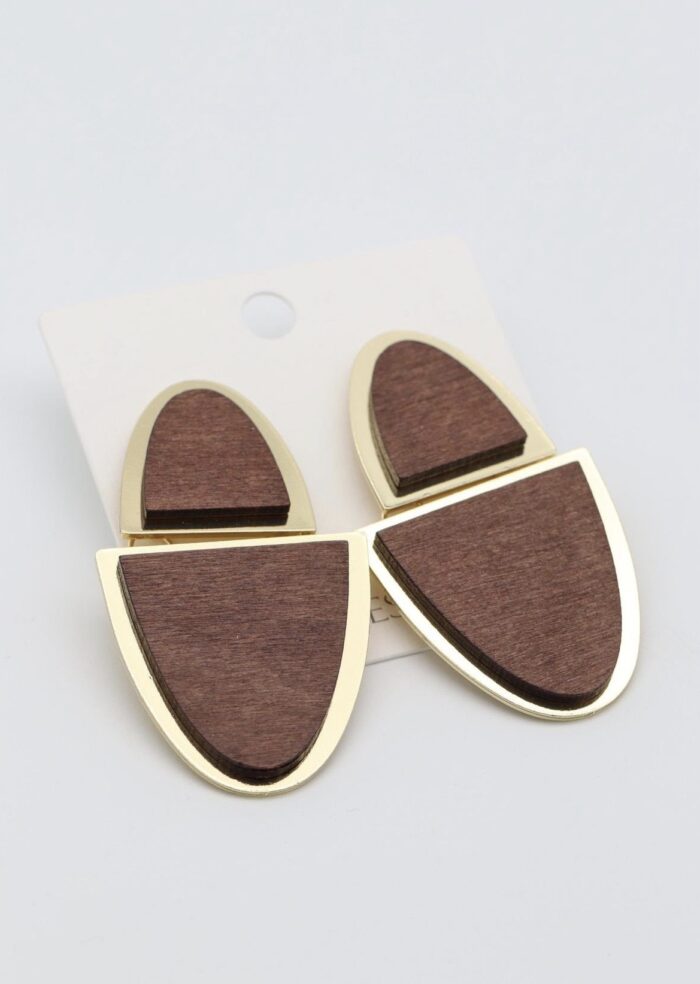 Gold kahve tasarım küpe (70mm)