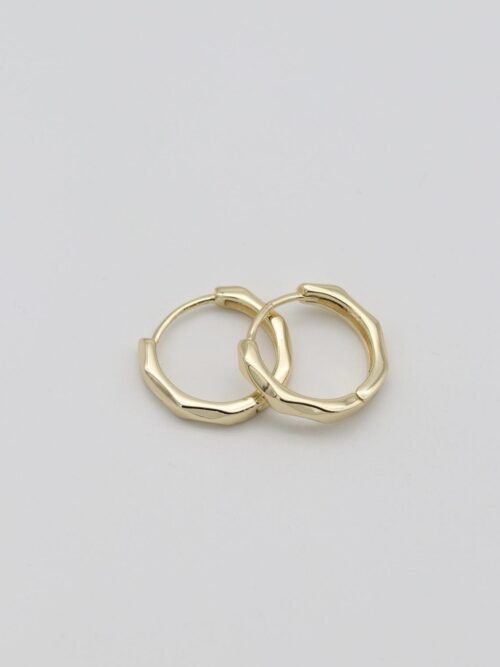 Gold renk desenli halka küpe (15mm)