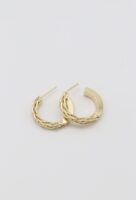 Gold renk tasarım yarı halka küpe (25mm)