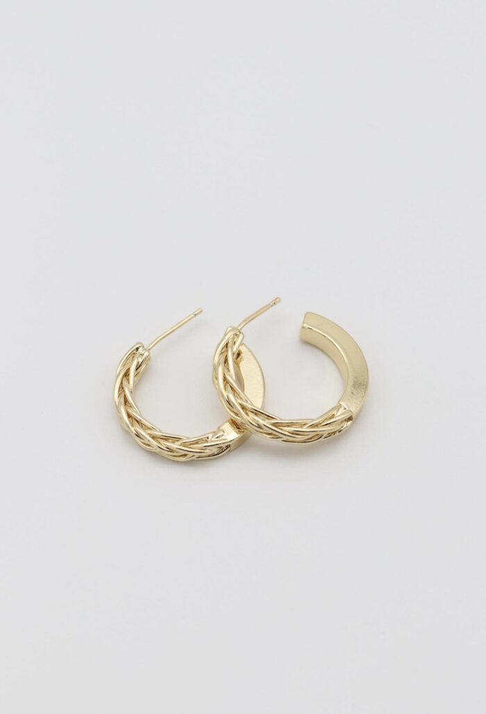 Gold renk tasarım yarı halka küpe (25mm)