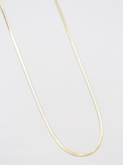 Gold renk yassı italyan zincir kolye