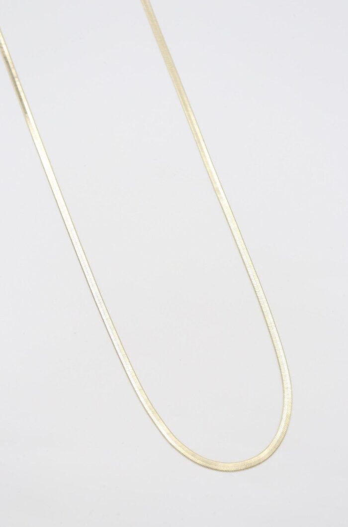 Gold renk yassı italyan zincir kolye