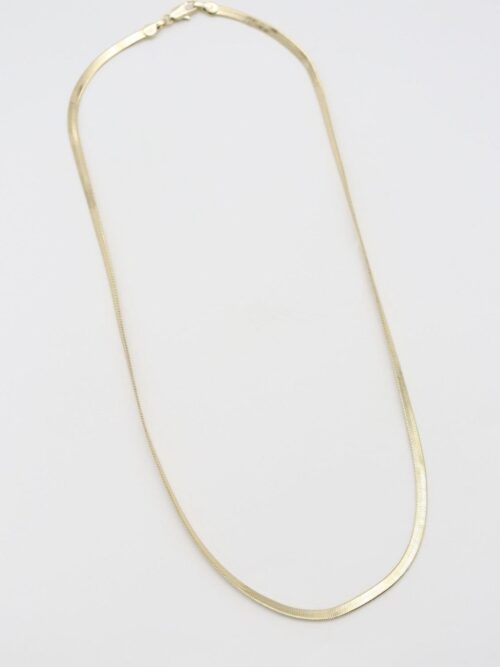 Gold renk ince yassı italyan zincir