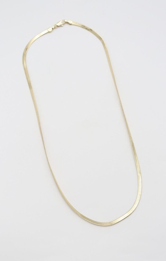 Gold renk ince yassı italyan zincir