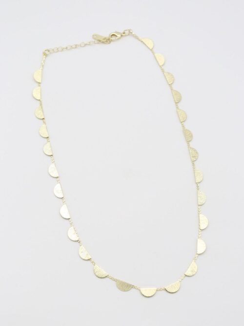 Gold renk yarım plaka tasarım kolye