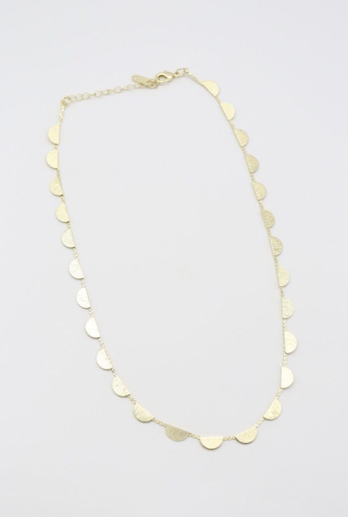 Gold renk yarım plaka tasarım kolye