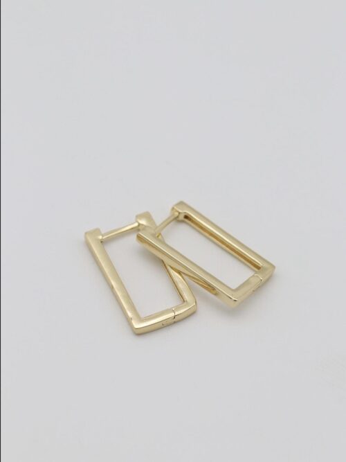 Gold renk dikdörtgen küpe (22mm)