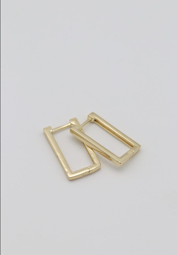 Gold renk dikdörtgen küpe (22mm)