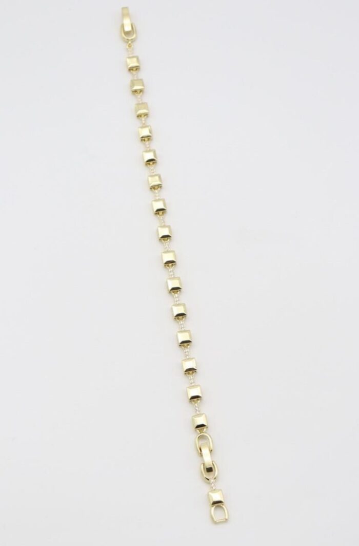 Gold renk kare plaka bileklik