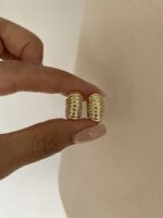 Gold renk tırtıklı halka küpe