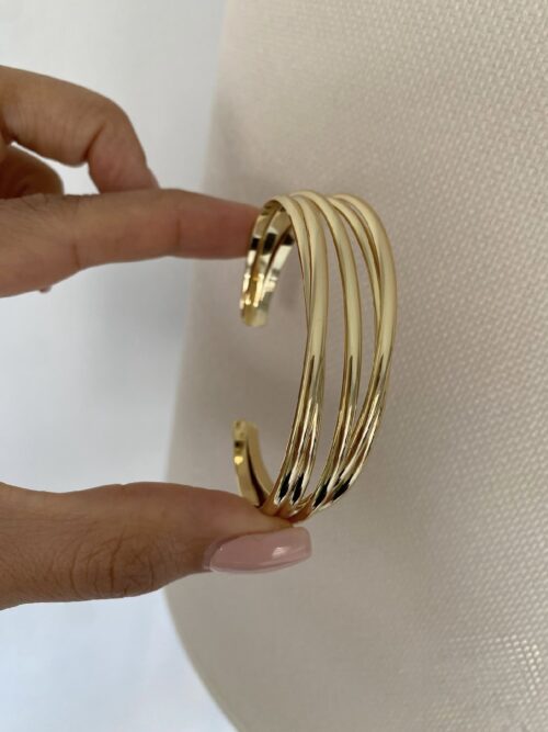 Gold renk plaka yarım kelepçe bileklik