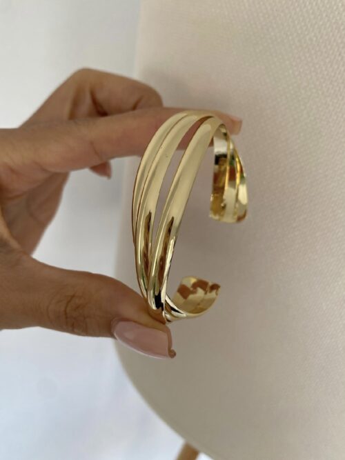 Gold renk kalın plaka kelepçe bileklik