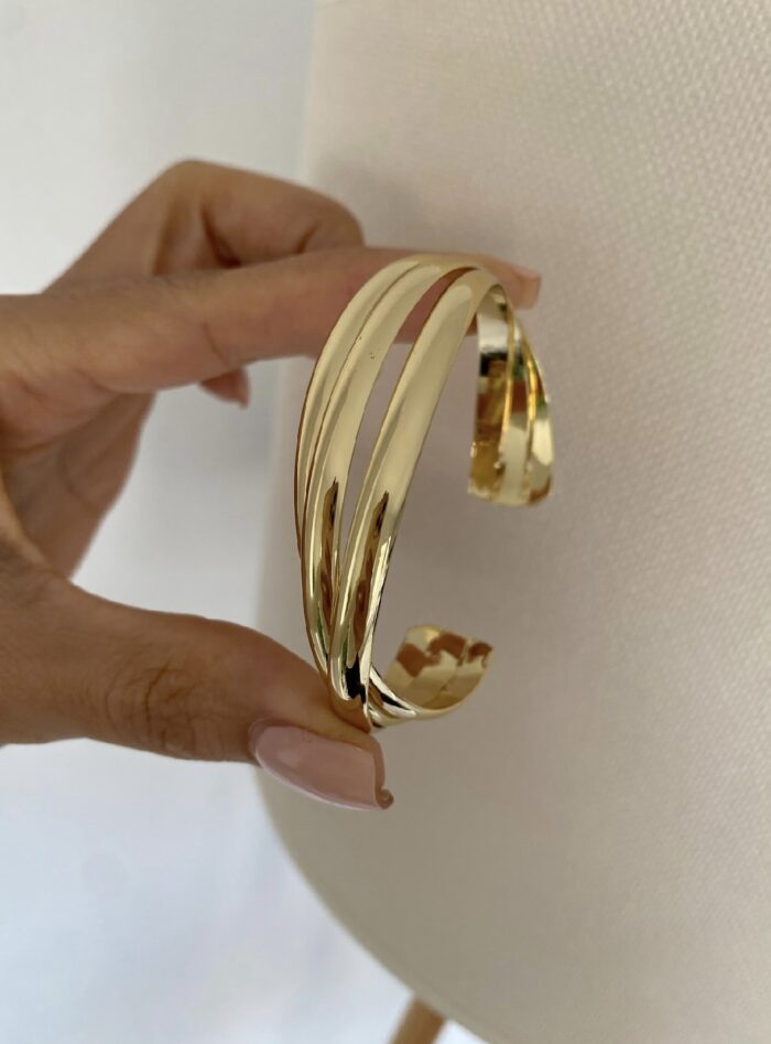 Gold renk kalın plaka kelepçe bileklik