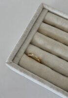 Gold renk çift sıra taşlı yüzük (ayarlamalı)