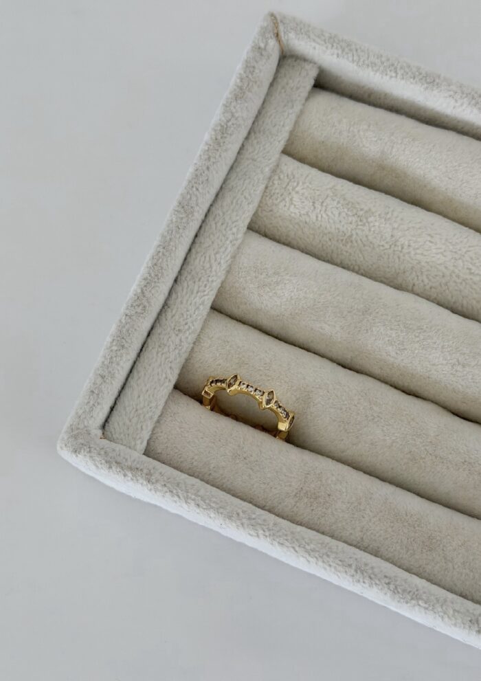 Gold renk taşlı yüzük (ayarlamalı)