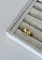 Gold renk kalp yüzük (ayarlamalı)