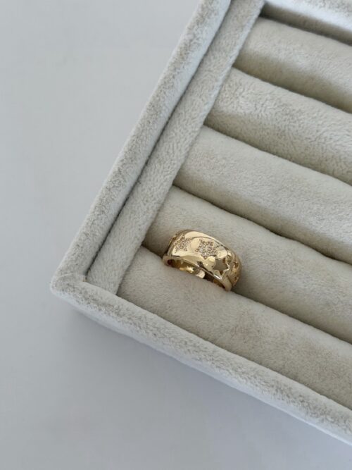 Gold renk yıldız yüzük (ayarlamalı)