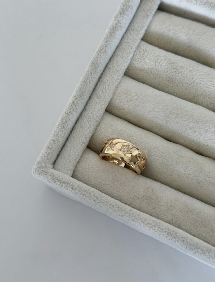 Gold renk yıldız yüzük (ayarlamalı)