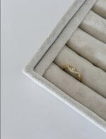 Gold renk göz detaylı ince yüzük (ayarlamalı)