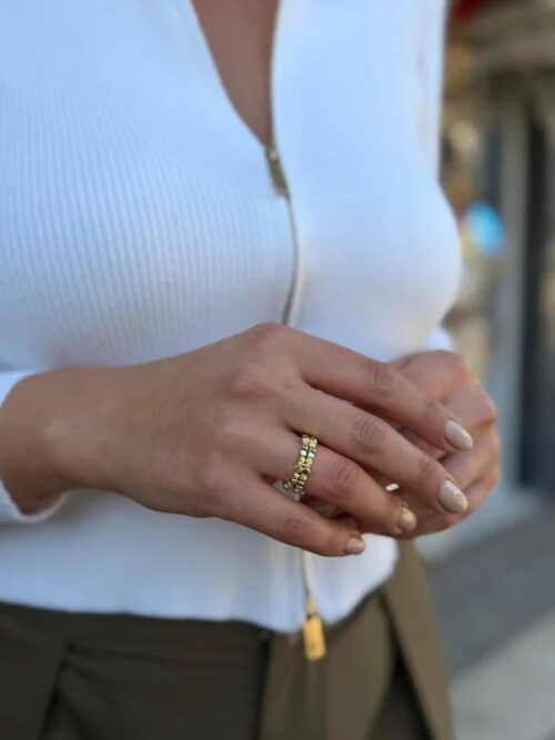 Gold renk 2li dorika yüzük (ayarlamalı)