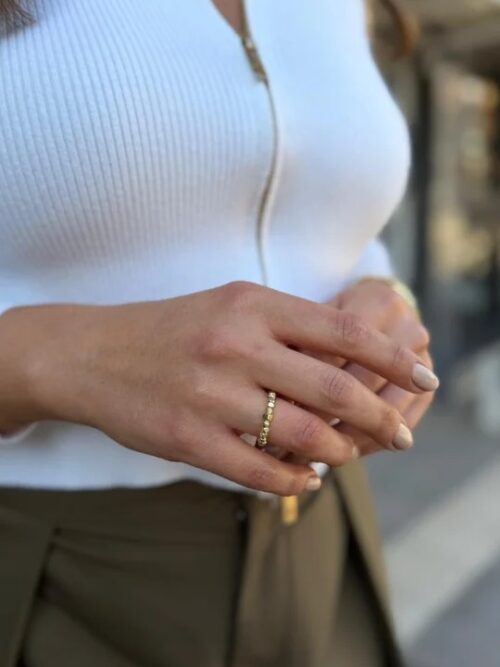 Gold renk tek sıra dorika yüzük (ayarlamalı)