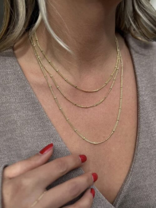 Gold renk zincir kombin kolye