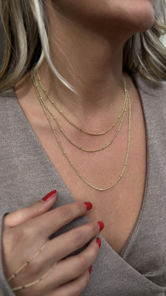 Gold renk zincir kombin kolye