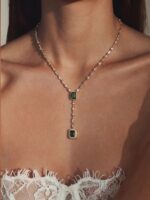 Gold renk baget kolye