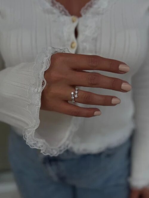 Silver renk taşlı yüzük (ayarlamalı)