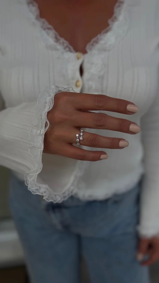 Silver renk taşlı yüzük (ayarlamalı)