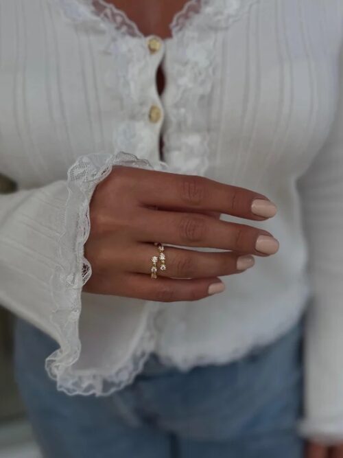 Gold renk taşlı yüzük (ayarlamalı)