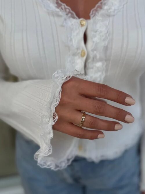 Gold renk zigzag yüzük (ayarlamalı)