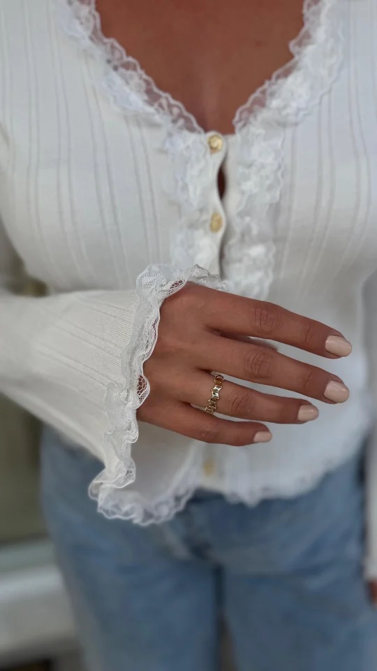 Gold renk zigzag yüzük (ayarlamalı)