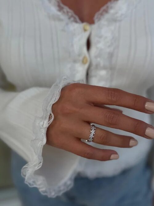 Silver renk yıldız yüzük (ayarlamalı)