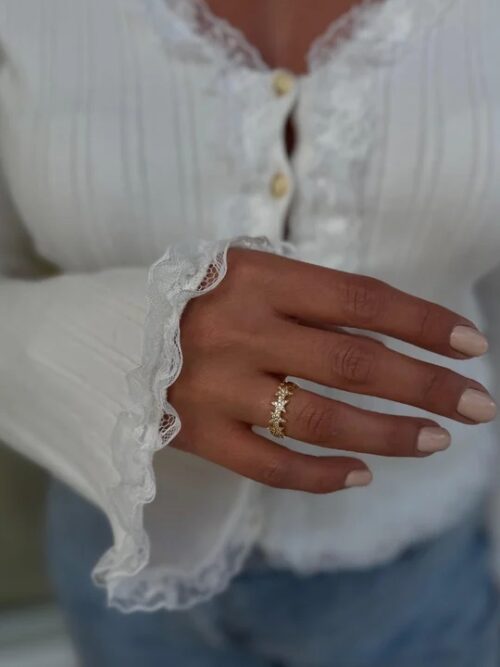 Gold renk yıldız yüzük (ayarlamalı)