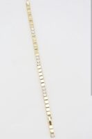 Gold renk taş detaylı plaka detaylı bileklik