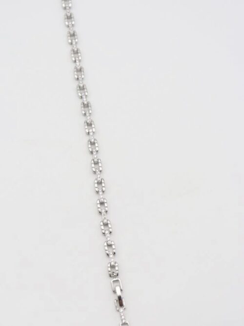 Silver renk kare kare taşlı bileklik